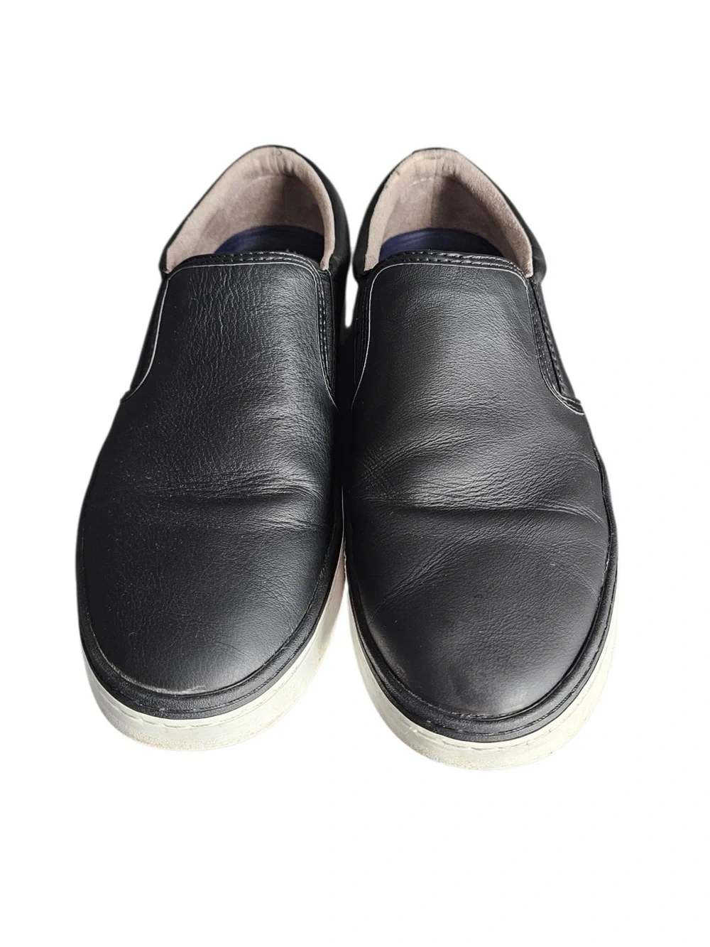 Cole Haan Black Falmouth Grand OS Leather Slip-On Loafer with White Sole Sz 9
